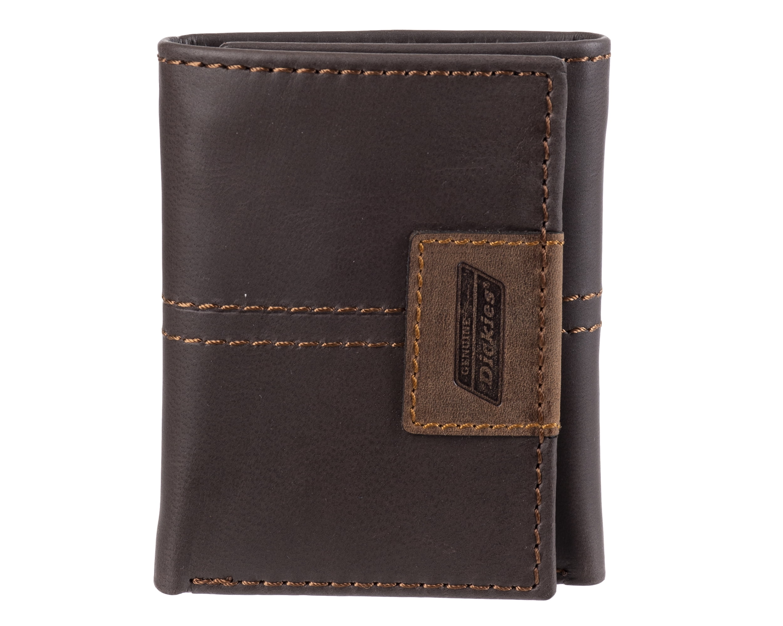 Genuine Dickies Men's Leather Trifold Wallet with Zipper