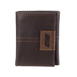 Genuine Dickies Men's Trifold Wallet with RFID Blocking, Brown