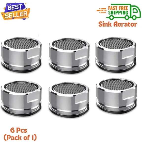6 Pack Faucet Aerator 2.2 Gpm Bathroom Sink Aerator Regular Standard Replacement