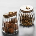 thumbnail image 3 of Sugar Containers With Bamboo Lids,Glass Coffee Canister Airtight Food Storage Jar With Lid, Candy Glass Canister Decorative Jars For Food Sugar Coffee Beans Tea, Coffee Bar Accessories, 3 of 8