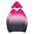 thumbnail image 4 of Xdegoge Fashion Hoodie for Women Long Sleeve Drawstring Hooded Sweatshirts Fashion Gradient Color Top with Kangaroo Pocket Casual Loose Athletic Tops, 4 of 5