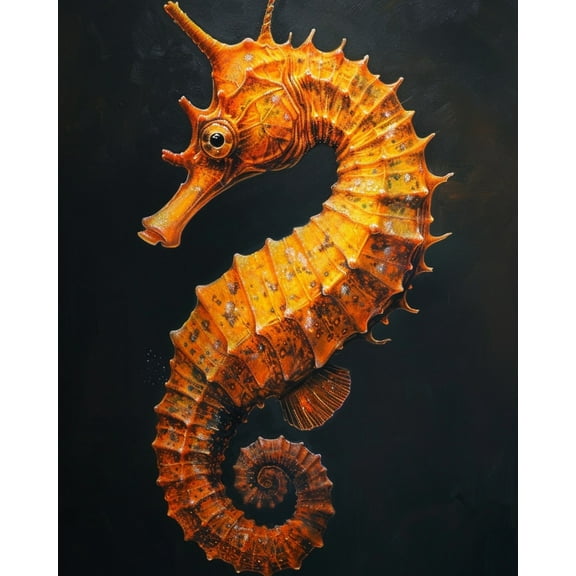 Paint by Numbers for Adults Kids Beginner Dark Night Golden Seahorse DIY Acrylic Painting by Numbers Kits with Brushes Acrylic Pigment Home Decoration Gifts 16 x 20 inch
