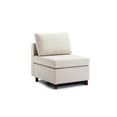thumbnail image 2 of Smilegend Modular Mid-Century Modern Sofa Sectional Couch, Armless Chair with Removable Washable Cushion Covers, Durable Linen Upholstery, Cream, 2 of 6