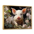 thumbnail image 2 of Designart "Playful Pig Cute Pig in the Flower Field II" Animals Floater Framed Wall Decor, 2 of 7
