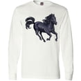 thumbnail image 3 of Inktastic Beautiful Galloping Black Horse Long Sleeve T-Shirt, 3 of 5