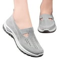 thumbnail image 4 of Womens Shoes,Walking Shoes Breathable Mesh Flat for Daily Wear Comfortable Walking Shoes for Jeans Pants,Shoes for Women,Grey,8, 4 of 9