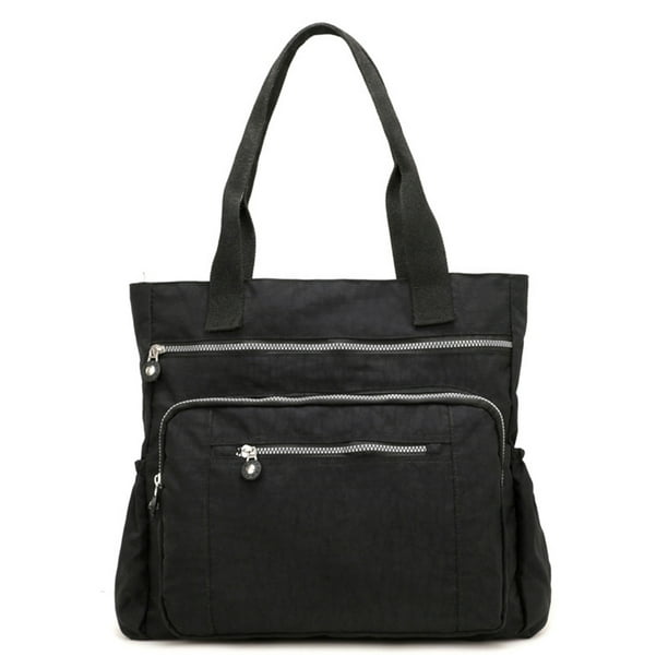 FLW Casual Women Solid Color Multi Pocket Zip Handbag Nylon