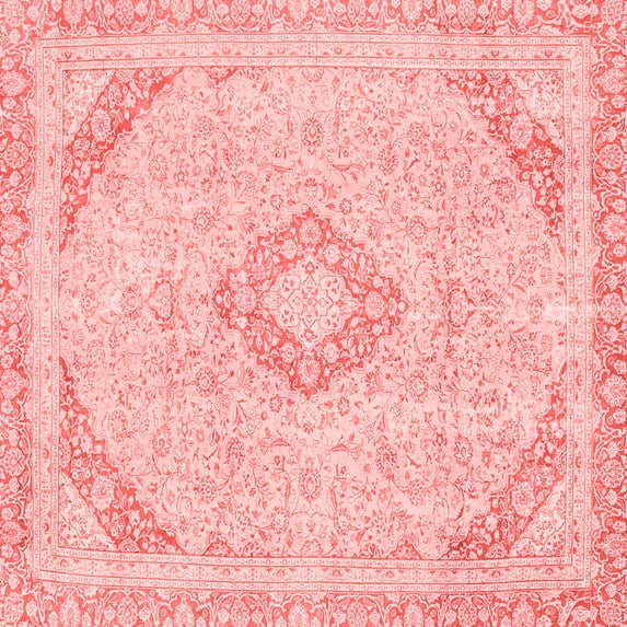 Ahgly Company Indoor Square Abstract Red Modern Area Rugs, 3' Square
