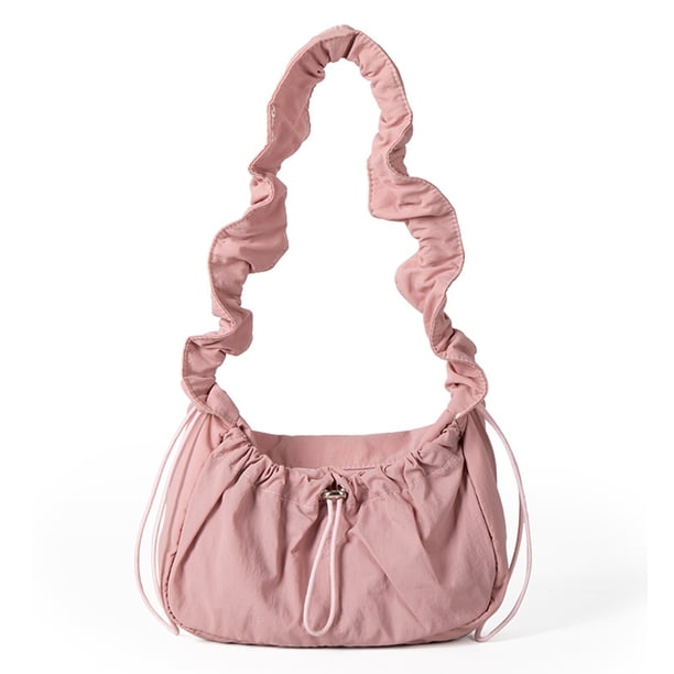 Bolso Fruncido Diseñador Hombro Moda Bolso Bandolera para Mujer Azul Claro Azul