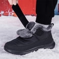 thumbnail image 4 of YOURDIARY Men Women Snow Boots Winter Warm Outdoor Waterproof Hiking Ankle Boots Slip-ons Black, 4 of 7