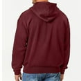 thumbnail image 3 of Mohiass Mens Hoodies Zip Up Long Sleeve Fleece Crewneck Sweatshirts Fall Baggy Athletic Fashion Hoodie with Pockets Deep Red 2XL, 3 of 4