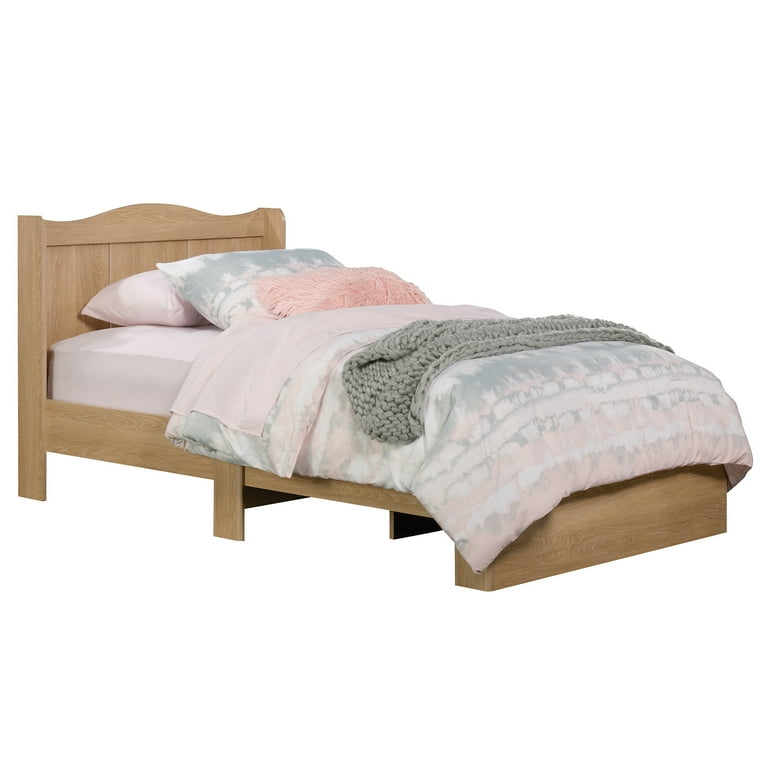 Sauder Storybook Platform Twin Bed with Headboard Dover Oak Finish