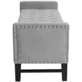 thumbnail image 3 of Posh Living Genesis Tufted Velvet Storage Bench with Nailhead Trim in Gray, 3 of 7