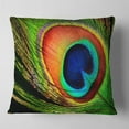 thumbnail image 2 of Designart Peacock Feather - Photography Throw Pillow - 16x16, 2 of 5