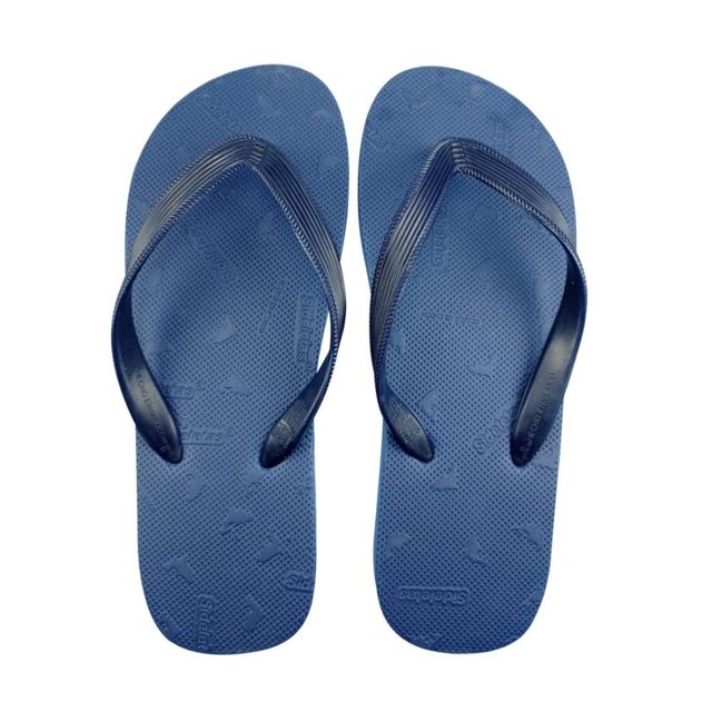 Sandalia Sideletas para Hombre, azul, talla 24, vista superior de sandalias casuales con suela texturizada y tiras en forma de V en azul, diseñadas para uso cómodo en playa o diario, también adecuadas como pantuflas para hombre.