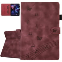 Dteck Folio Case for iPad 10th Generation 10.9 Inch, Multi-Angle Viewing Stand PU Leather Embossed Butterfly Soft TPU Back Cover with Card Slots & Pencil Holder Anto Sleep/Wake,Winered