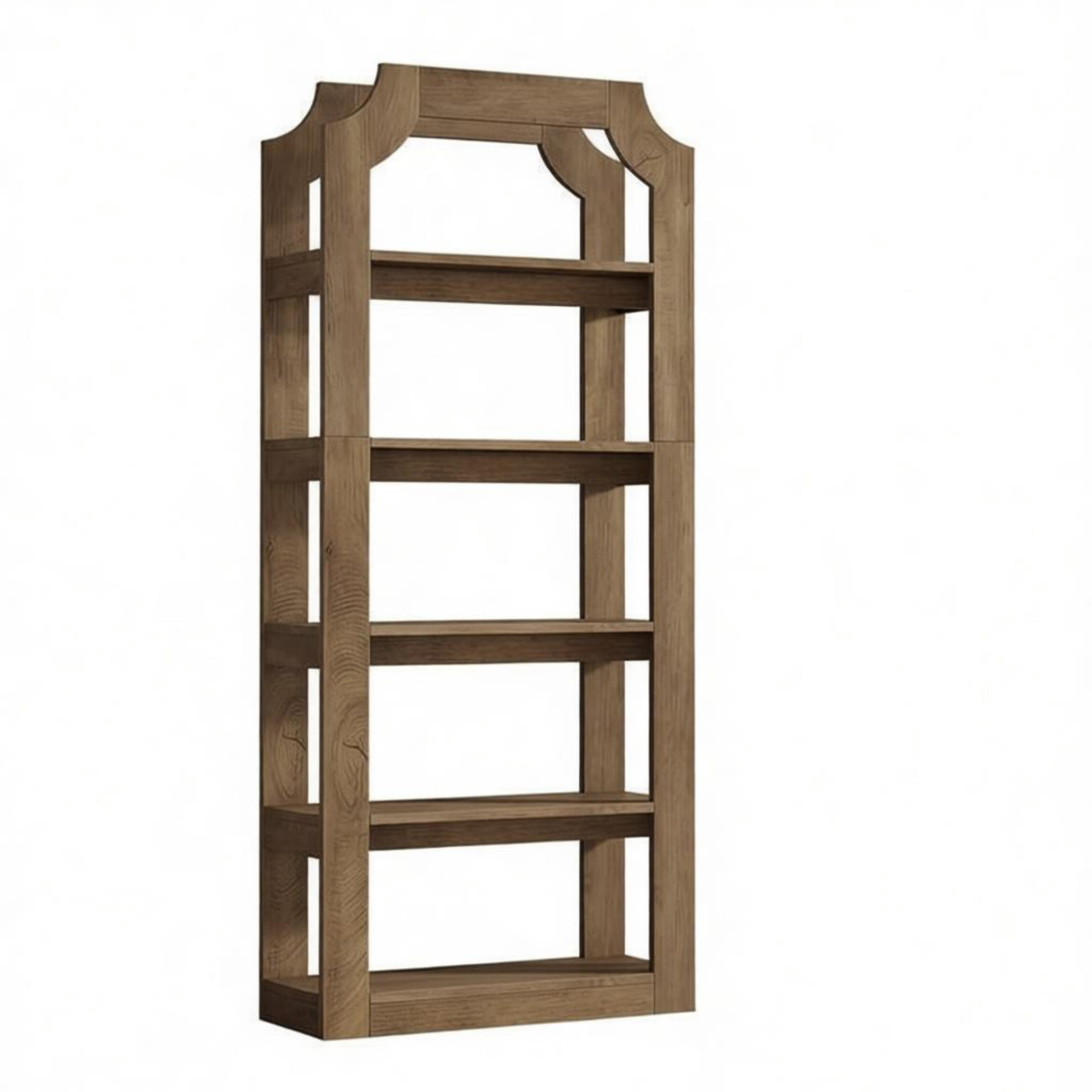 70 in 5-Tier Farmhouse Bookshelf, Rustic Engineered Wood Bookcase with Sturdy Shelves for Living Room, Office, Bedroom