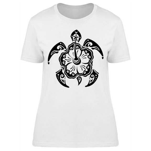 Tattoo Turtle Flower Hibiscus T-Shirt Women -Image by Shutterstock, Female XX-Large
