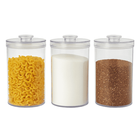Felli Clear Plastic Food Storage Canisters with Lid, Set of 3