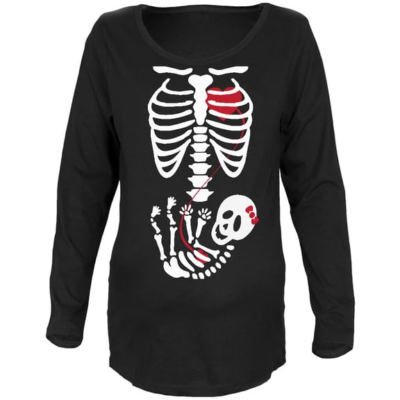 Old Glory Maternity Halloween Baby Girl Skeleton Long Sleeve T Shirt