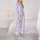 thumbnail image 3 of Balery Lavender Flowers Conjunto de Pijama con Estampado para Mujer, Conjunto de Dos Piezas con Manga Larga, Ropa de Dormir Suave con Bolsillos, Pijamas Cómodos-Large, 3 of 7