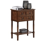 Convenience Concepts Kendra 3 Drawer Hall Table with Shelf, Dark Oak