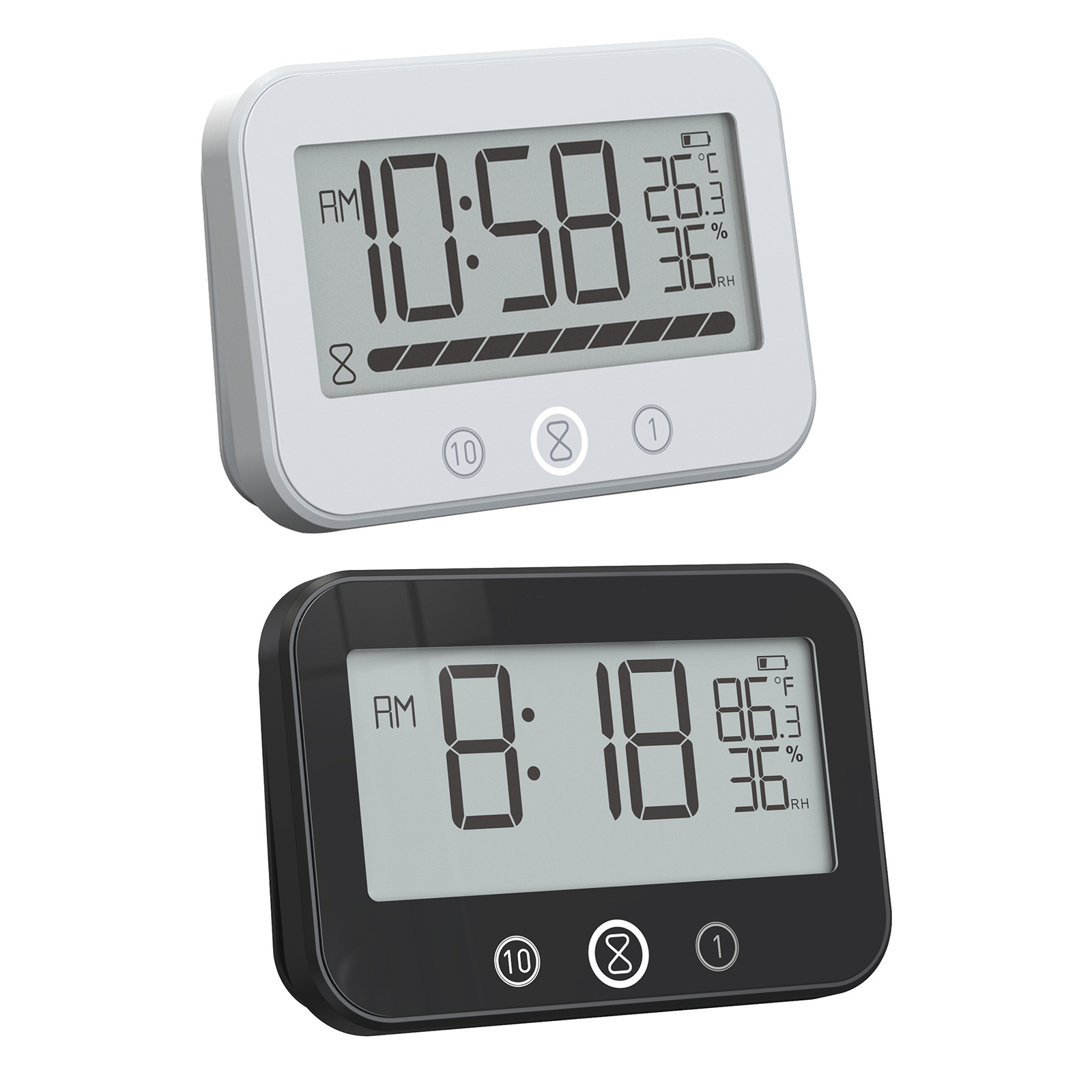 Family Friendly Bath Clock Shower Clock Countdown Functionality, Temperature Gauges Durability Waterproof Construction