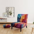 thumbnail image 2 of Designart "Chromatic Illusion Opt Art wall decor" Chaise d'Appoint Moderne Rembourrée Multicolore - Fauteuil Moderne pour Chambre, 2 of 7