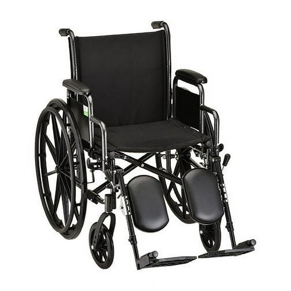 18 Inch Steel Wheelchair with Detachable Arms and Elevating Footrests - 1 Each/Each - 5180SE