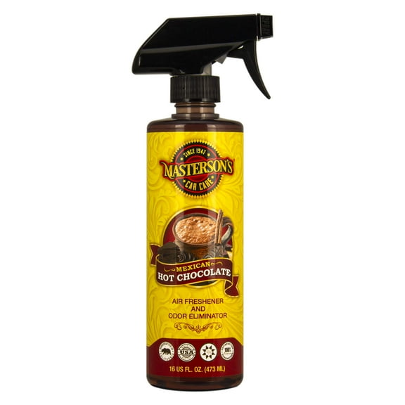 MASTERSON'S CAR CARE MCC_124_16 Mexican Hot Chocolate Air Freshener & Odor Eliminator - Genuine Spiced Cocoa Scent - Works In Cars, Trucks, & Homes (16 oz)