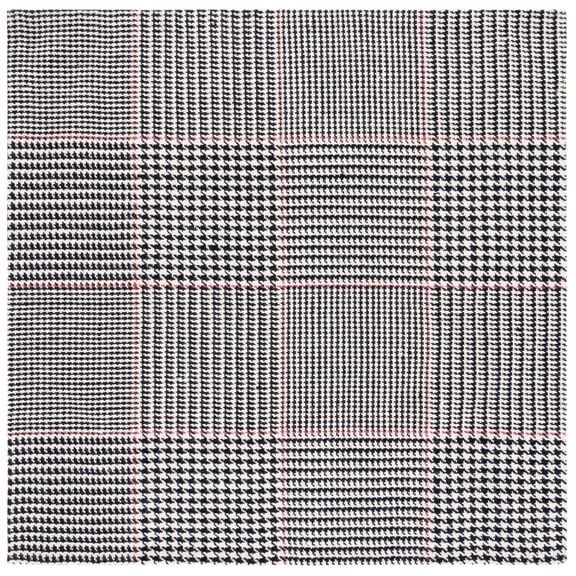 SAFAVIEH Marbella Anthony Geometric Striped Area Rug, Black/Ivory, 6' x 6' Square