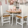 thumbnail image 3 of Cream Striped Chair Back Covers, Removable Chair Covers for Dining Chairs Set of 4, Washable Chairs Slipcovers Back Seat Protector for Wedding Party 19"x20", 3 of 9