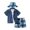 Blue, variant on Letdown Toddler Boys 2 Piece Beach Outfit Short Sleeve Button Down Shirt and Short Sets Summer Hawaiian Vacation Wear with Hats Clothes