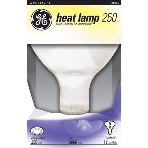GE Heat Lamp Light Bulb, 250 Watts, BR40 Floodlight Bulb, 1pk