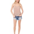 thumbnail image 3 of MixMatchy Women's Sexy Solid V-Neck Back Cross Strap Woven Chiffon Cami Top, 3 of 6