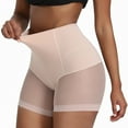thumbnail image 3 of Women's Shaperwear Shorts Mesh Seamless Tummy Control Boyshorts Stomatch Slimming High Waisted Body Shaper Shorts Thigh Slimmer Butt Lifter Panties Summer Boyleg Underwear Nude Beige Small, 3 of 5