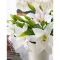 thumbnail image 6 of 8 Pcs Artificial Tiger Lily Real Touch Lily Easter Lily Fake Spring Flowers for Wedding Home Party Easter Decoration Plastic Lily Faux Flowers (White, 8), 6 of 8