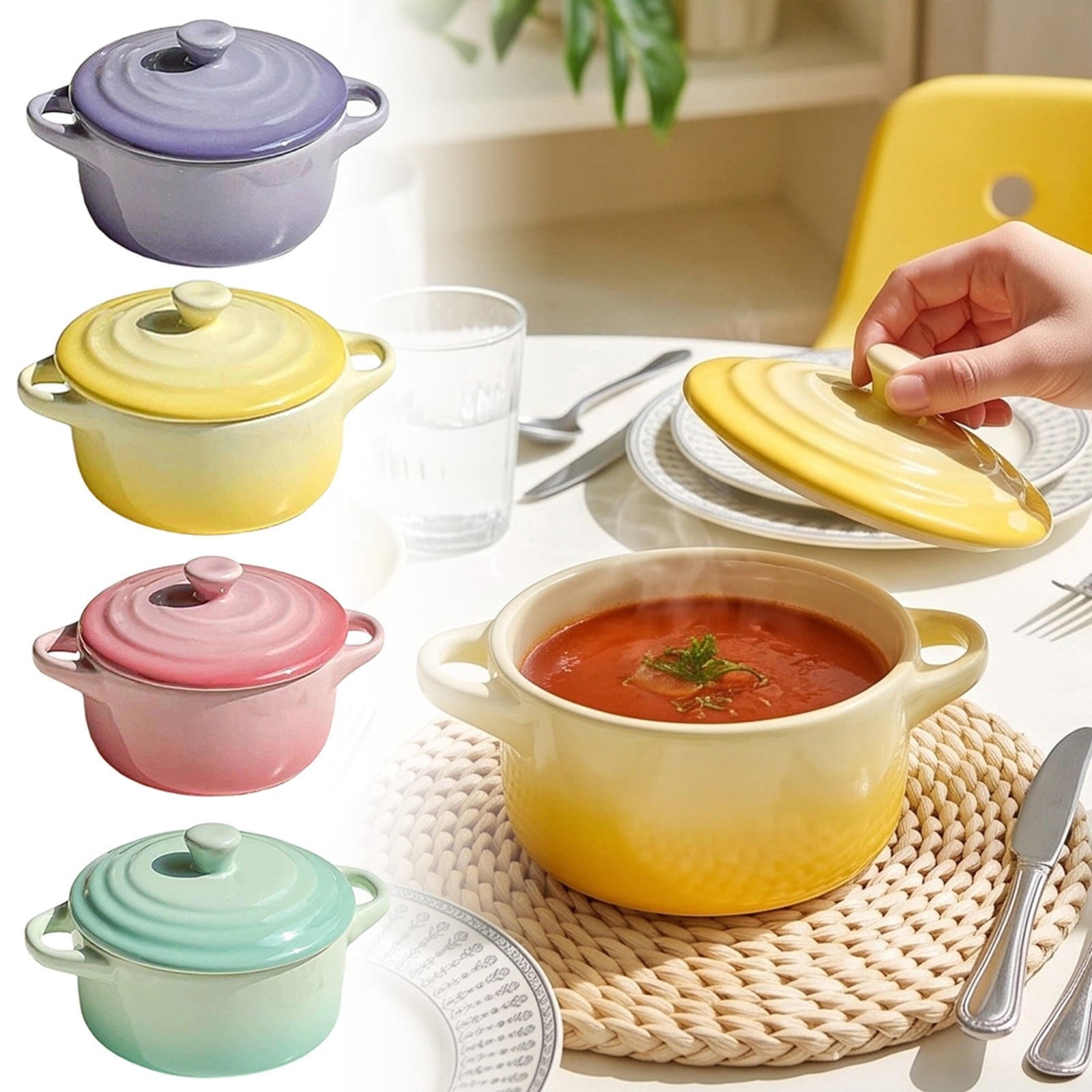 The Pioneer Woman Mazie 8 in x 8 in Square Ceramic Bakers, Set of