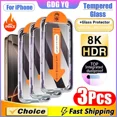 thumbnail image 1 of 3Pcs Oleophobic Coating Dust Free Easy Installation Screen Protector For iPhone 16 13 11 12 14 15 Pro Max Mini XR XS 7 8 16 Plus, 1 of 6