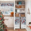 thumbnail image 2 of Kitchen Curtains Christmas Silver Red Balls Fir Branches Valances and Window Curtains 3 Pcs Set Magic Snowy Sparkling Snowflake Short Tier Curtain for Room Treatment Small Kitchen Window Decor, 2 of 7