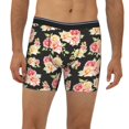 thumbnail image 2 of Men'S Boxer Briefs, Apricot Pinkl Rose Flowers Soft And Breathable Mens Underwear Boxer Briefs With Widen Waist, 2 of 2