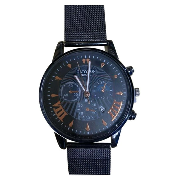 Reloj de cuarzo para hombre, relojes para hombre, reloj de moda para hombre, reloj de acero inoxidable, informal, de vestir, de pulsera, de cristal, con plato de remolque