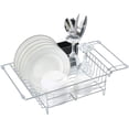 thumbnail image 1 of Dish Drying Rack Dish Strainer Expandable Dish Rack in Sink, over the Sink Or on Kitchen Counter with Removable Utensil Holder, Rustproof Stainless Steel, 1 of 7