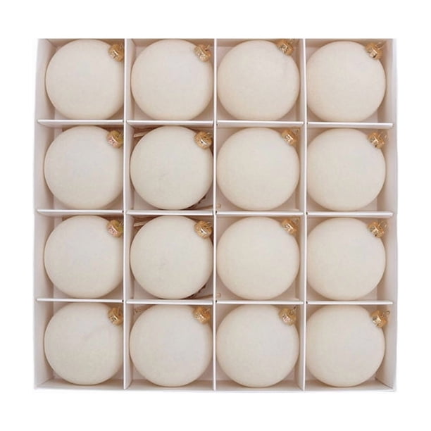 Adornos de terciopelo para el baile de Navidad | 16 piezas decoración de plástico flocado | Bolas colgantes marrones de árbol de Navidad de 2,4 pulgadas | Decoración festiva duradera y texturizada |