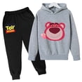 thumbnail image 3 of Conjunto de sudaderas con capucha Lotso para niños, Woody, Buzz Lightyear, sudaderas con capucha de Toy Story de dibujos animados para niños, camisetas y pantalones largos, traje de 2 piezas para niño, 3 of 5