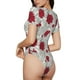 thumbnail image 2 of Balery Leaves And Anemone Body de cuello redondo de manga corta para mujer Tops de manga corta Tops básicos-Large, 2 of 7