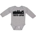 thumbnail image 3 of Inktastic Tokyo Japan City Skyline with Grunge Boys or Girls Long Sleeve Baby Bodysuit, 3 of 5