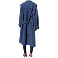 thumbnail image 2 of Women Denim Long Coat Buttons Classic Denim Collared Jacket, 2 of 4