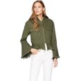 thumbnail image 1 of Bagatelle Veste en Coton à Ourlet Brut pour Femmes, Olive, Extra Small, 1 of 2