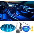 thumbnail image 2 of Luz de ambiente fría para coche, luz de ambiente LED para interior, luz luminosa para hueco de puerta, luz azul, 2 m [con encendedor de cigarrillos] (un juego), 2 of 4